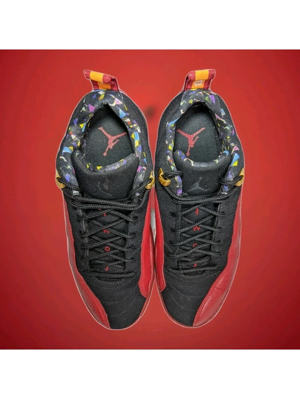 Nike Air Jordan 12 Low Super Bowl LV Red Black Gold Shoes DC1059 Mens 8.5 Bulls